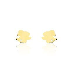 Histoire d'Or Boucles D'oreilles Puces Elioussa Lapin Or Jaune Oxyde De Zirconium