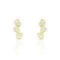 Boucles d'oreille sur Grenoble : Histoire d'Or Boucles D'oreilles Puces Daria Coeur Triple Or Jaune Oxyde
