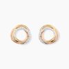 Histoire d'Or Boucles D'oreilles Puces Amaiur Or Tricolore Oxydes De Zirconium