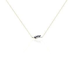 Histoire d'Or Collier Navette Or Jaune Saphir Diamant