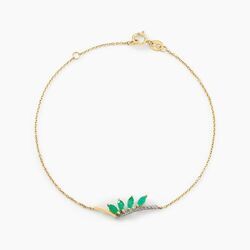 Histoire d'Or Bracelet Navette Or Jaune Emeraude Diamant