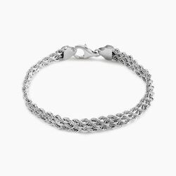 Histoire d'Or Bracelet Cordelia Maille Corde 3 Rangs Or Blanc