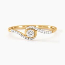 Histoire d'Or Bague Vrille Accompagnee Or Jaune Diamant