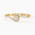 Histoire d'Or Bague Vrille Accompagnee Or Jaune Diamant