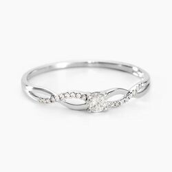 Histoire d'Or Bague Solitaire Vilma Or Blanc Diamant
