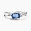 Bagues sur Grenoble : Histoire d'Or Bague Viyan Or Blanc Saphir Et Diamant