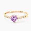 Histoire d'Or Bague Love Ring Or Jaune Am&eacute;thyste Oxyde De Zirconium