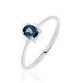 Histoire d'Or Bague Janah Or Blanc Topaze Et Oxyde De Zirconium