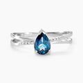 Histoire d'Or Bague Teresa Or Blanc Topaze Et Diamant