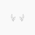 Histoire d'Or Boucles D'oreilles Puces Navette Argent Blanc Oxyde De Zirconium