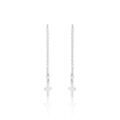 Boucles d'oreille sur Grenoble : Histoire d'Or Boucles D'oreilles Pendantes Gaiana Argent Blanc