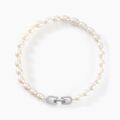 Bracelets sur Grenoble : Histoire d'Or Bracelet Onassis Argent Blanc Perle De Culture Oxyde De Zirconium