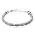 Bracelets sur Grenoble : Histoire d'Or Bracelet Nahila Maille Popcorn Argent Blanc