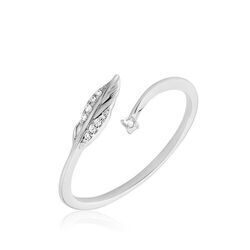 Histoire d'Or Bague Feath Argent Blanc Oxyde De Zirconium