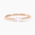 Histoire d'Or Bague Navette Argent Rose Oxyde De Zirconium
