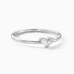 Histoire d'Or Bague Myhalf Argent Blanc Oxyde De Zirconium