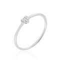 Histoire d'Or Bague Accumulation Coeur Argent Blanc Oxyde De Zirconium