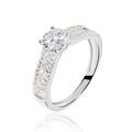 Histoire d'Or Bague Solitaire Hamane Argent Blanc Oxyde De Zirconium