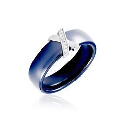 Histoire d'Or Bague Cronos Argent Blanc C&eacute;ramique Oxyde