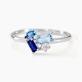 Histoire d'Or Bague Guillemette Argent Blanc Pierre D'imitation