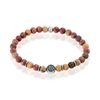 Histoire d'Or Bracelet Acier Huguesi Boules Oeil De Tigre
