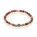 Histoire d'Or Bracelet Acier Huguesi Boules Oeil De Tigre