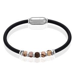 Bracelet Jourdan Caoutchouc Noir Agate