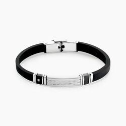 Histoire d'Or Bracelet Eric Acier Blanc Pierre De Synthese
