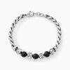 Histoire d'Or Bracelet Gulustan Acier Gris Vieilli Pierres De Lave