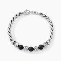 Bracelets sur Grenoble : Histoire d'Or Bracelet Gulustan Acier Gris Vieilli Pierres De Lave