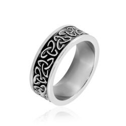 Histoire d'Or Bague Acier Blanc Ugo