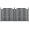HELLOSHOP26 2 pièces de clôture barrière brise vue brise vent bois composite WPC demi-cercle arrondi 185 x 376 cm gris 03_0006593
