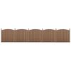 HELLOSHOP26 5 pièces de clôture barrière brise vue brise vent bois composite wpc demi-cercle arrondi brun 185 x 932 cm 03_0006596