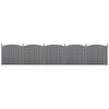 HELLOSHOP26 5 pièces de clôture barrière brise vue brise vent bois composite WPC demi-cercle arrondi 185 x 932 cm gris 03_0006597