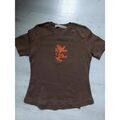 T-shirt La F&eacute;e Marabout&eacute;e Petit haut 'La F&eacute;e Marabout&eacute;e' kaki et motif orange Kaki