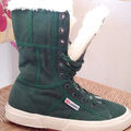 Bottines Superga bottine tissu fourr&eacute;e Vert