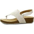 Tongs Atema Femme Chaussures, Tong en Daim, Talon compens&eacute;-773324 Beige