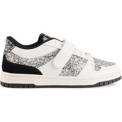 Baskets Bons baisers de Paname Baskets En Cuir Serena Strap Argent&eacute;