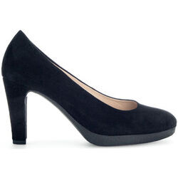 Chaussures escarpins Gabor Escarpin en velours &agrave; talon bloc recouvert Noir