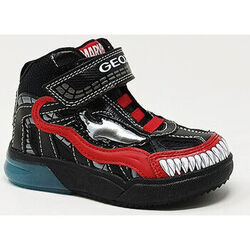 Baskets Geox BASKET JUNIOR GRAY BOY NOIR ROUGE