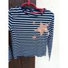 T-shirt enfant Kiabi Sweat l&eacute;ger rayures et &eacute;toiles bleu marine Bleu
