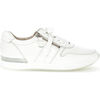Baskets Gabor Sneakers en cuir &agrave; talon plat Blanc