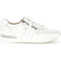 Baskets Gabor Sneakers en cuir &agrave; talon plat Blanc