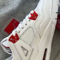 Chaussures Nike AJ4 Air Jordan 4 blanc rouge Grenoble