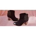 Bottes femme sur Grenoble : Bottines Schutz SCHUTZ bottines en daim noir et cuir talons et bouts argent 3 bo