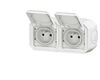 Prise de courant double horizontal 16A 2P+T Legrand Plexo? blanche compl&egrave;te