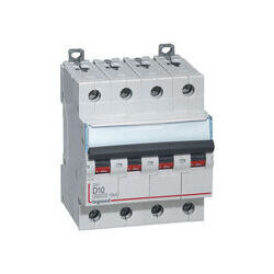 Disjoncteur modulaire t&eacute;trapolaire Legrand DX� 10A courbe D