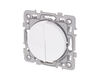 Interrupteur va-et-vient double Blanc Eur'Ohm Square