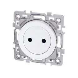 Prise de courant 2P sans terre Blanc 16A Eur'Ohm Square