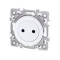 Prise de courant 2P sans terre Blanc 16A Eur'Ohm Square